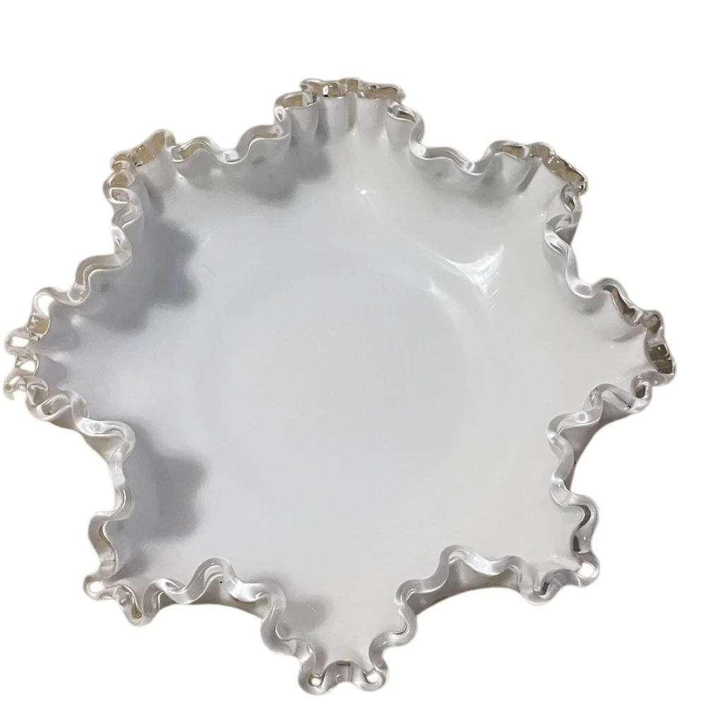 Vintage‎ Fenton Silver Crest Medium Candy Dish Bowl